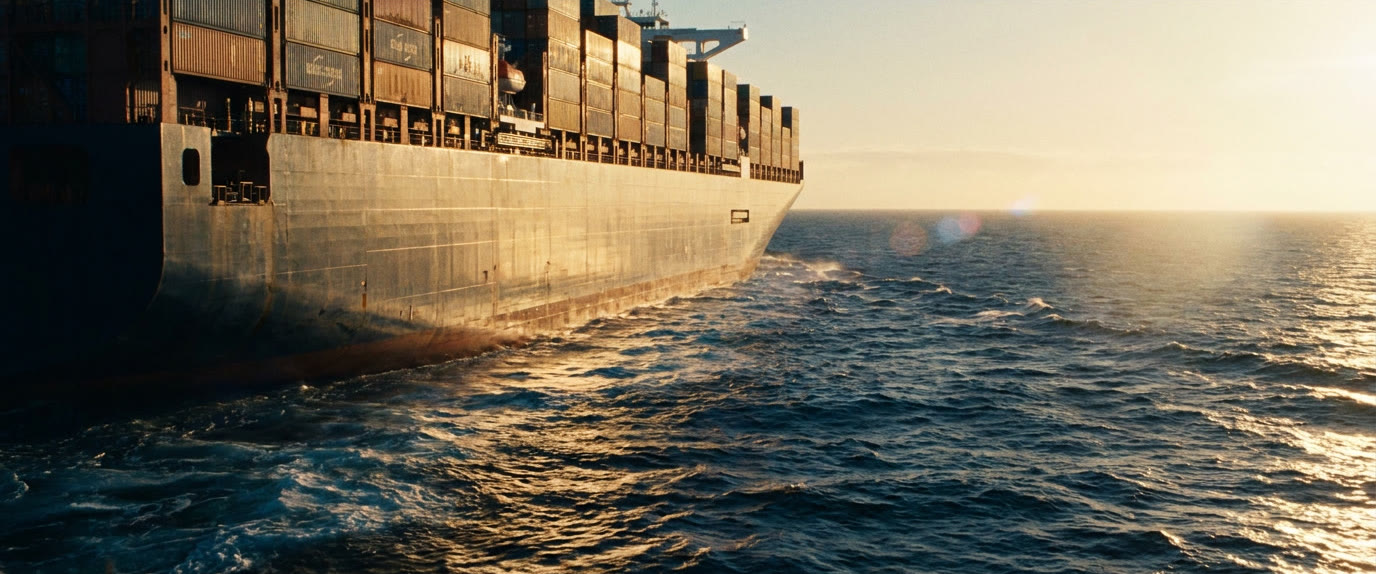 Container vessel at sea